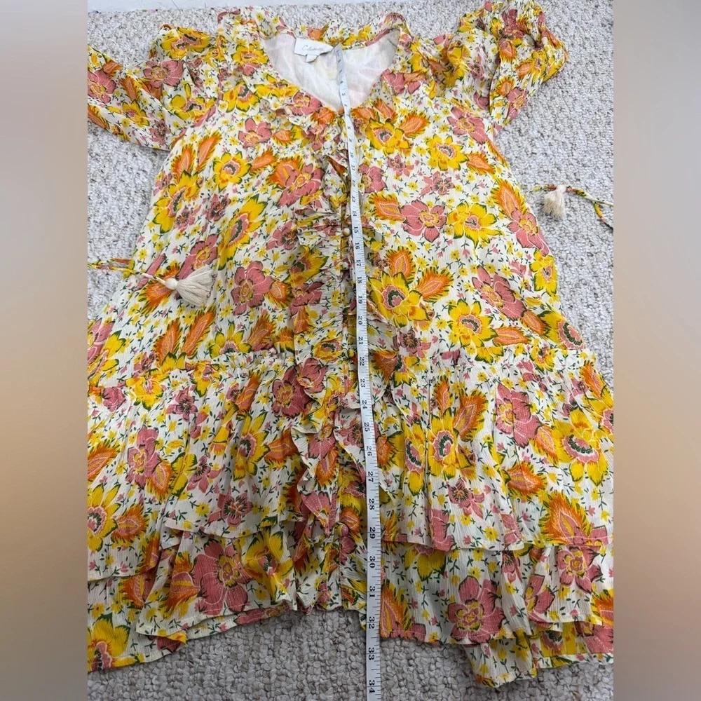 Cleobella Audrey Floral V-Neck Mini Dress size S - Picture 6 of 12